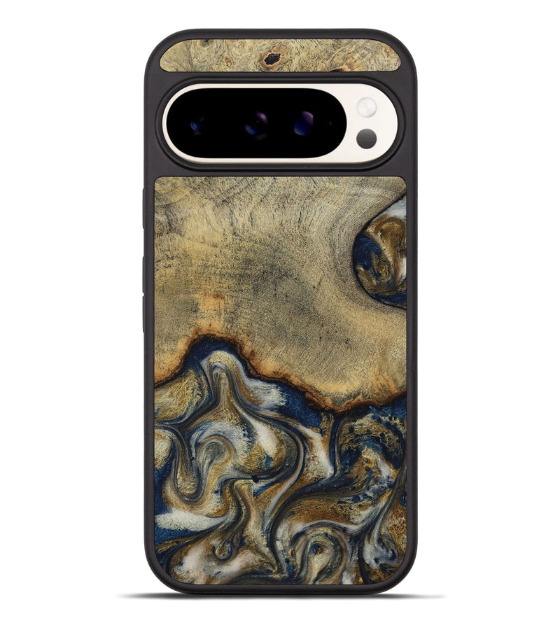 Pixel 9 Pro XL Wood Phone Case - Verda (Teal & Gold, 814290)