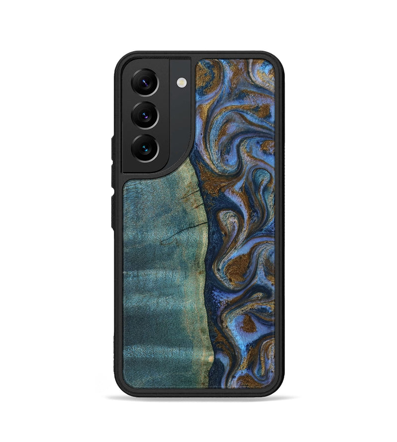 Galaxy S22 Wood Phone Case - Sariah (Teal & Gold, 814294)