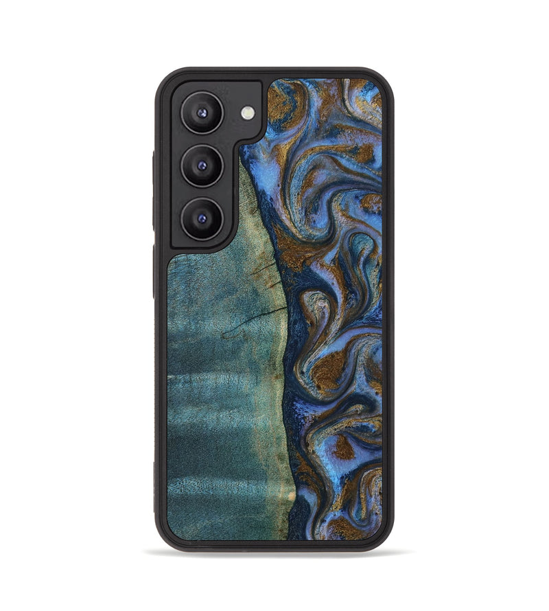 Galaxy S23 Wood Phone Case - Sariah (Teal & Gold, 814294)