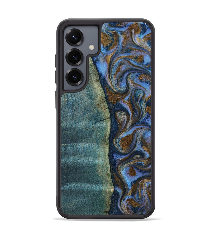 Galaxy S25 Plus Wood Phone Case - Sariah (Teal & Gold, 814294)