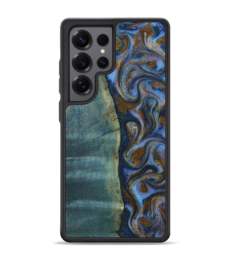 Galaxy S25 Ultra Wood Phone Case - Sariah (Teal & Gold, 814294)