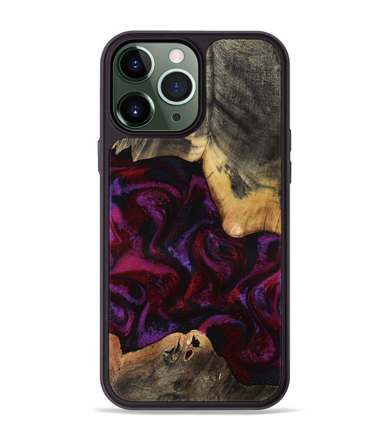 iPhone 13 Pro Max Wood Phone Case - Amos (Red, 814304)