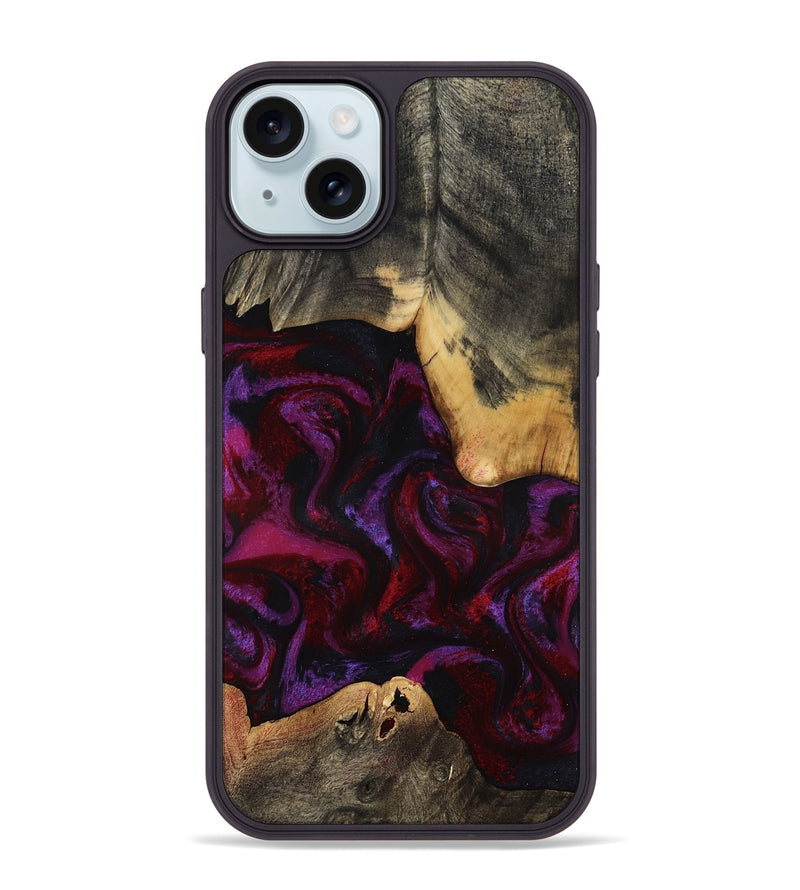 iPhone 15 Plus Wood Phone Case - Amos (Red, 814304)