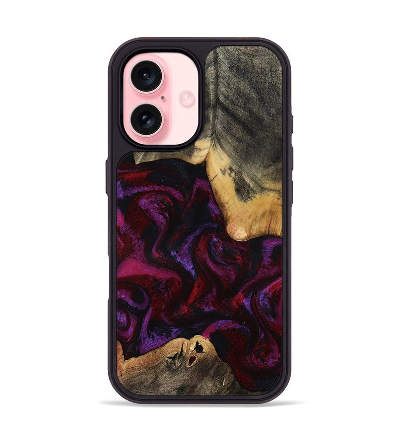 iPhone 16 Wood Phone Case - Amos (Red, 814304)