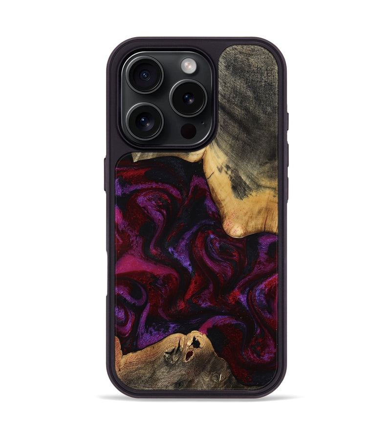 iPhone 16 Pro Wood Phone Case - Amos (Red, 814304)