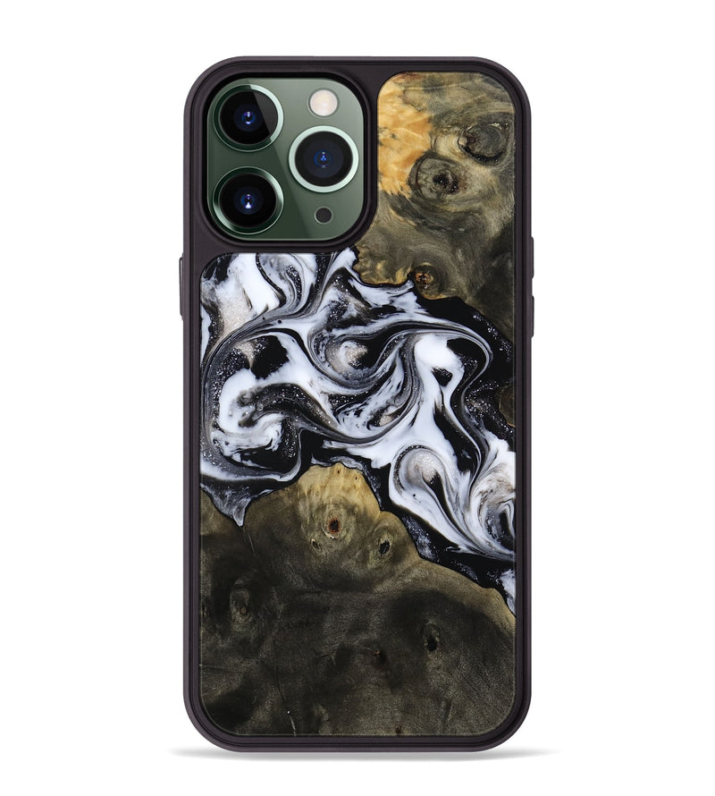 iPhone 13 Pro Max Wood Phone Case - Randell (Black & White, 814306)