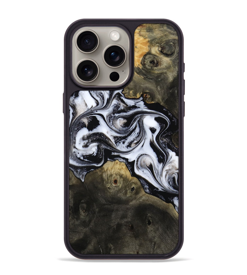 iPhone 15 Pro Max Wood Phone Case - Randell (Black & White, 814306)