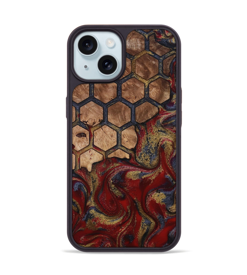 iPhone 15 Wood Phone Case - Alfreda (Pattern, 814310)