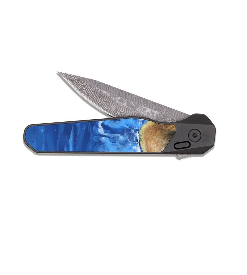 EDC Dark Damascus Wood Pocket Knife - Niko (Coastal, 814334)
