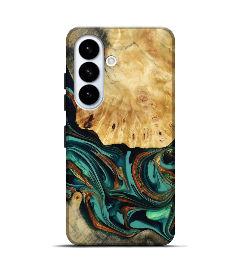 Galaxy S26 Wood Live Edge Phone Case - Dick (Teal & Gold, 814376)