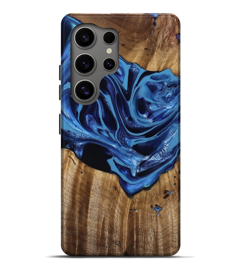 Galaxy S25 Ultra Wood Live Edge Phone Case - Jazlene (Blue, 814383)