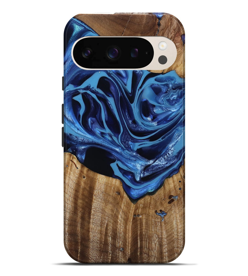 Pixel 10 Pro XL Wood Live Edge Phone Case - Jazlene (Blue, 814383)