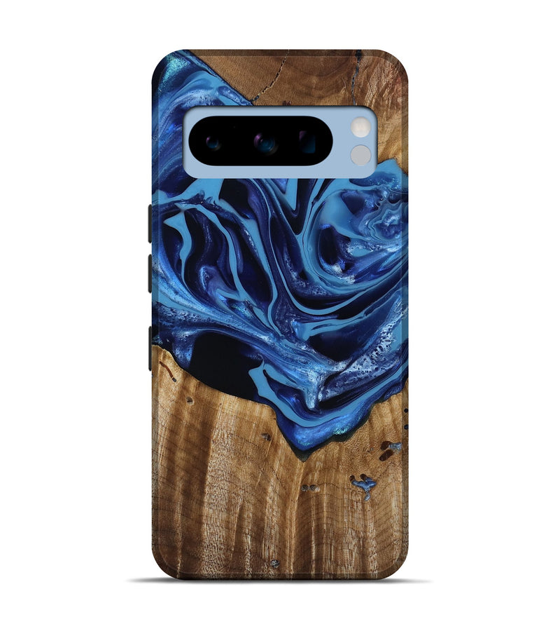 Pixel 8 Pro Wood Live Edge Phone Case - Jazlene (Blue, 814383)