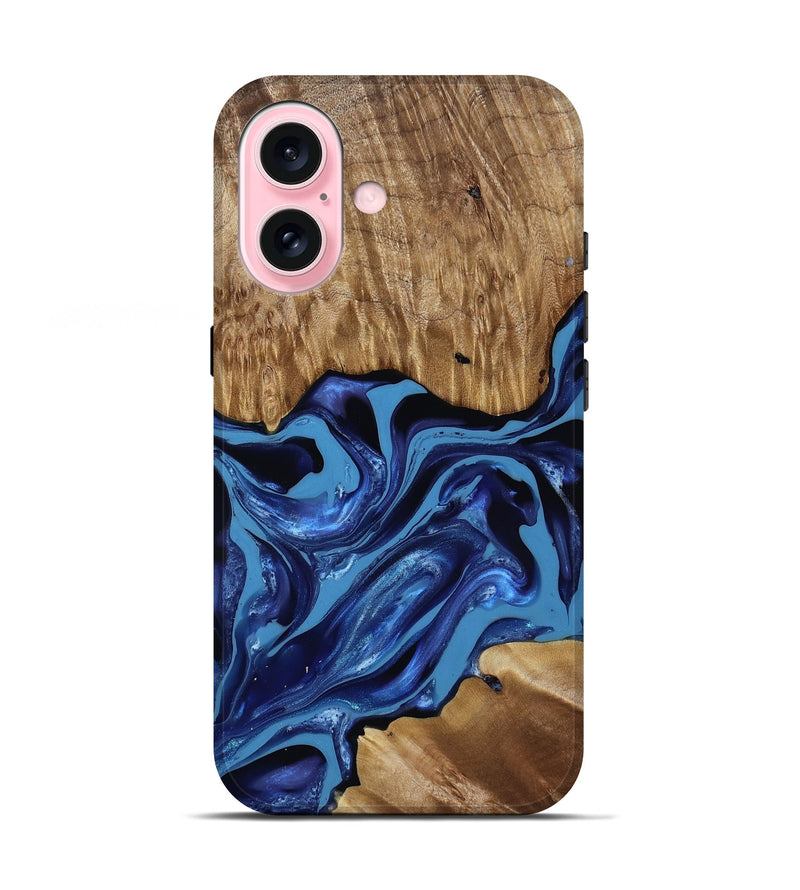 iPhone 17 Wood Live Edge Phone Case - Johnson (Blue, 814391)