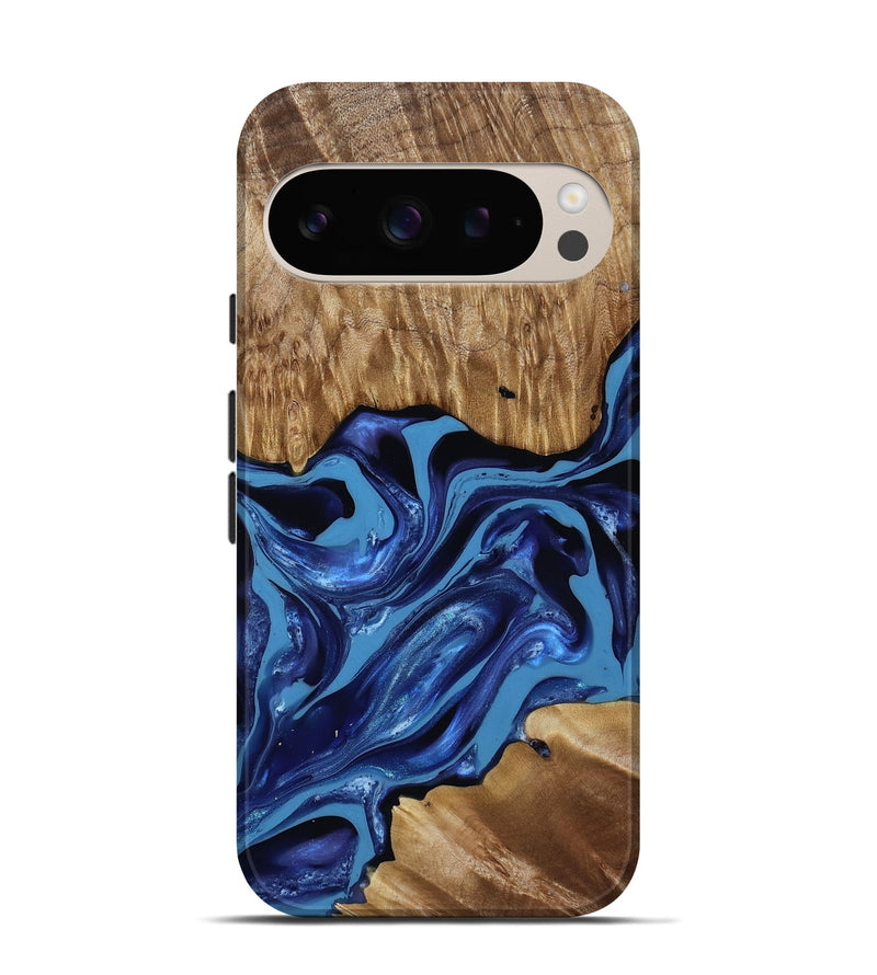 Pixel 9 Wood Live Edge Phone Case - Johnson (Blue, 814391)