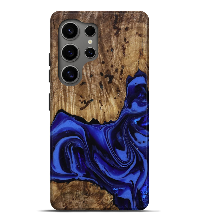 Galaxy S25 Ultra Wood Live Edge Phone Case - Chaim (Blue, 814392)
