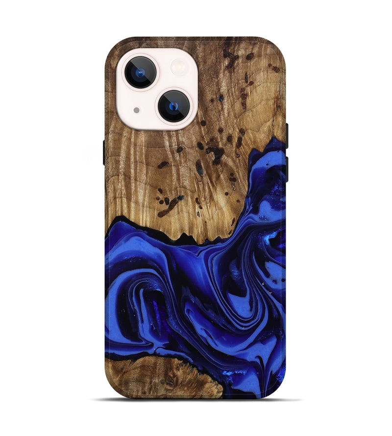 iPhone 14 Wood Live Edge Phone Case - Chaim (Blue, 814392)
