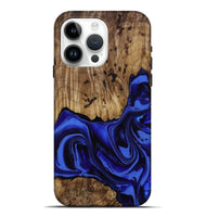 iPhone 15 Pro Max Wood Live Edge Phone Case - Chaim (Blue, 814392)