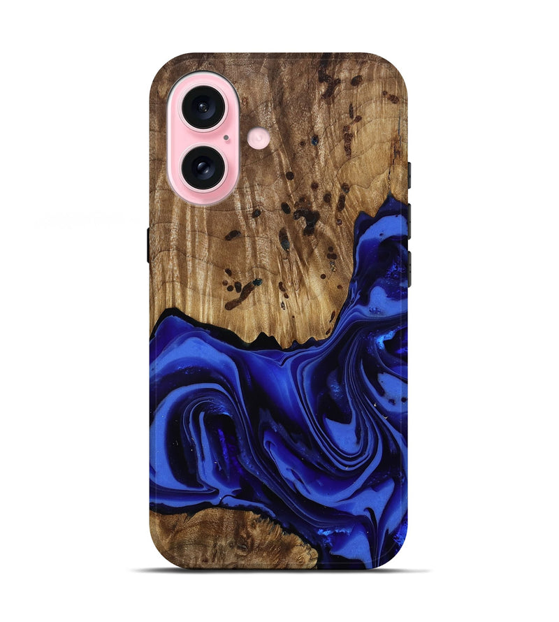 iPhone 17 Wood Live Edge Phone Case - Chaim (Blue, 814392)
