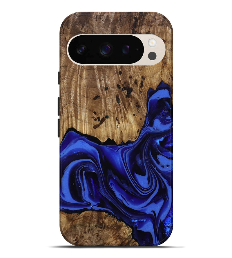 Pixel 10 Pro XL Wood Live Edge Phone Case - Chaim (Blue, 814392)