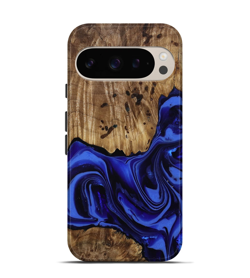 Pixel 9 Wood Live Edge Phone Case - Chaim (Blue, 814392)