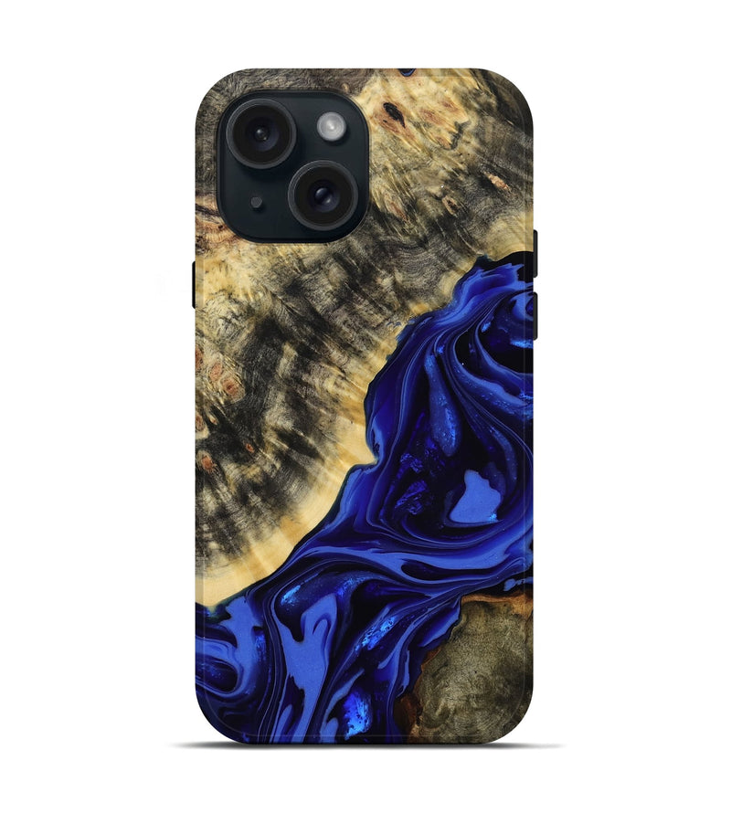 iPhone 15 Wood Live Edge Phone Case - Clarice (Purple, 814393)