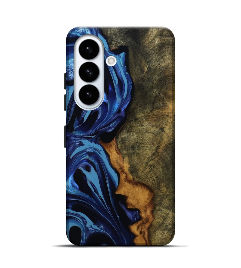 Galaxy S26 Wood Live Edge Phone Case - Green (Blue, 814396)