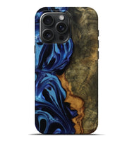 iPhone 16 Pro Max Wood Live Edge Phone Case - Green (Blue, 814396)