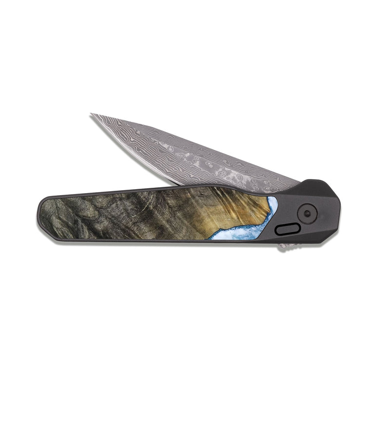 EDC Dark Damascus Wood Pocket Knife - Brenda (Coastal, 814435)