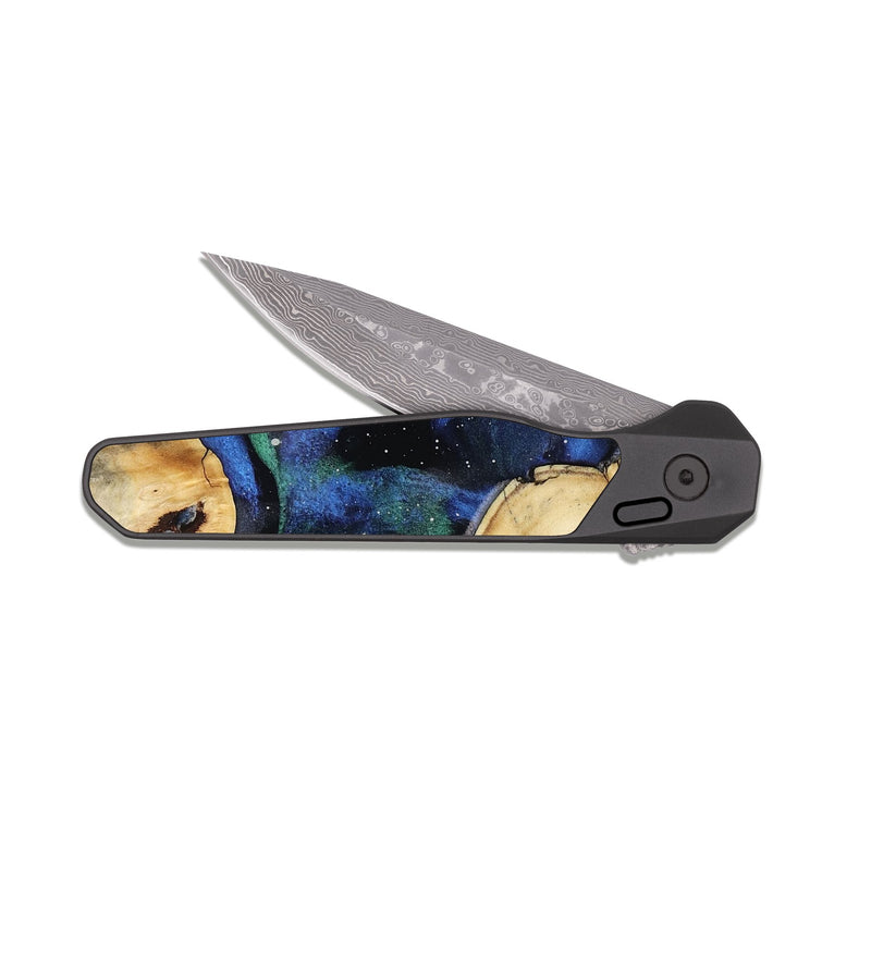 EDC Dark Damascus Wood Pocket Knife - Lavern (Cosmos, 814494)