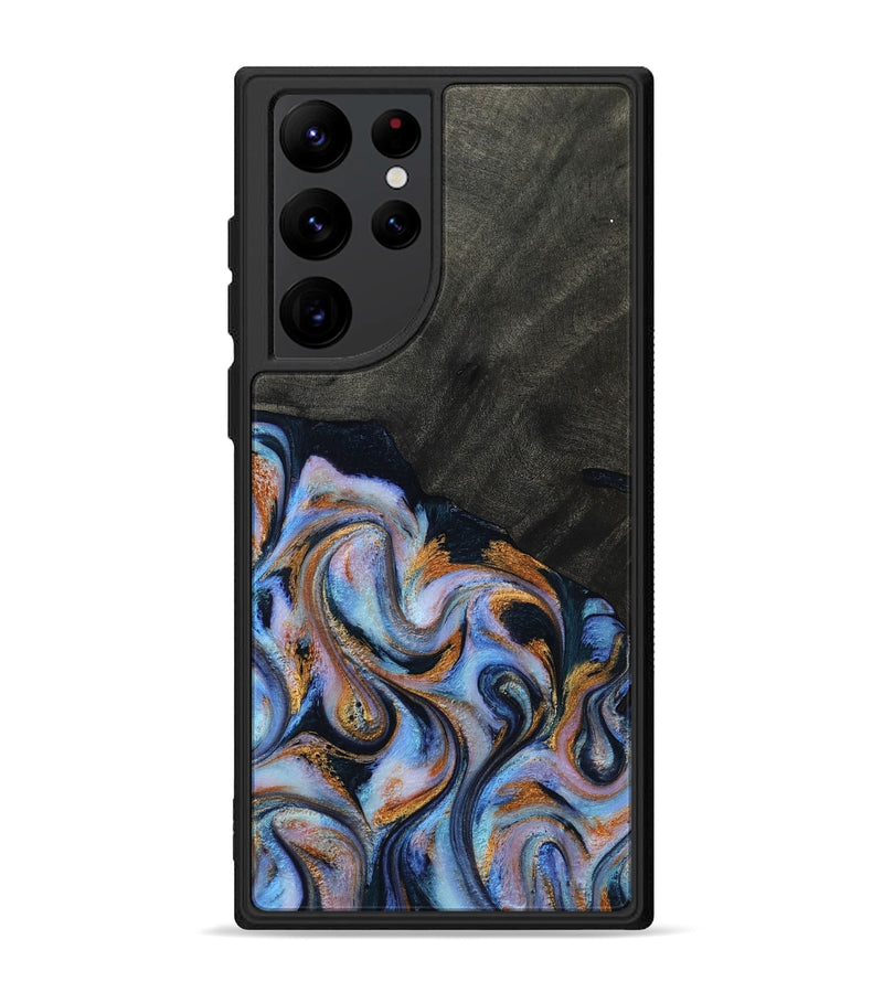 Galaxy S22 Ultra Wood Phone Case - Hollie (Teal & Gold, 814500)