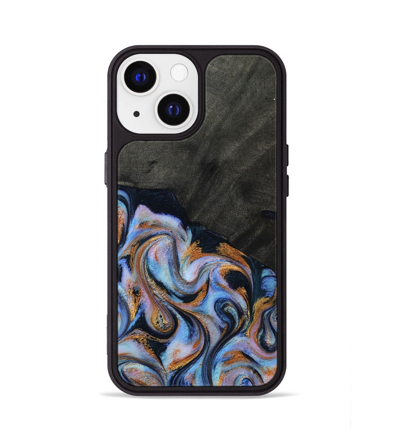 iPhone 13 Wood Phone Case - Hollie (Teal & Gold, 814500)