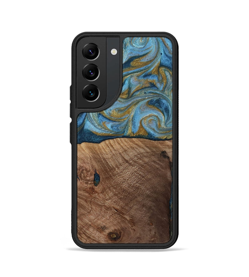 Galaxy S22 Wood Phone Case - Altha (Teal & Gold, 814501)