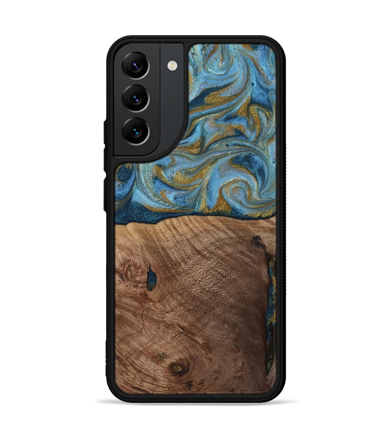 Galaxy S22 Plus Wood Phone Case - Altha (Teal & Gold, 814501)