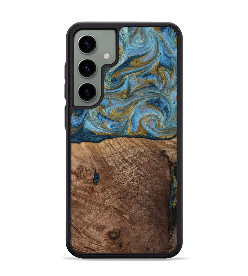 Galaxy S24 Plus Wood Phone Case - Altha (Teal & Gold, 814501)