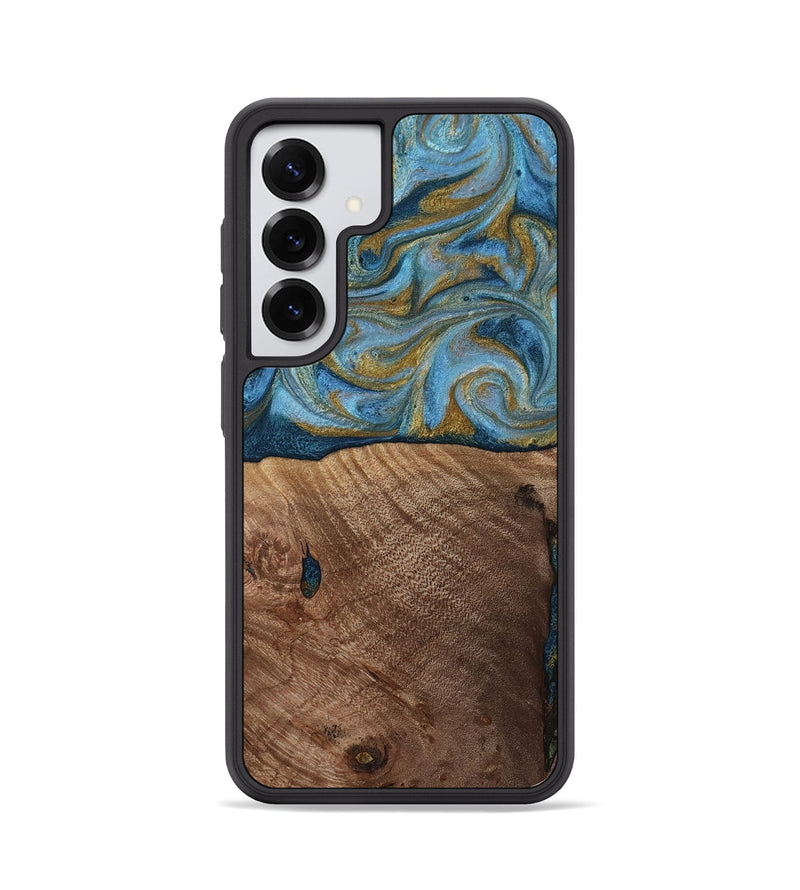 Galaxy S25 Wood Phone Case - Altha (Teal & Gold, 814501)