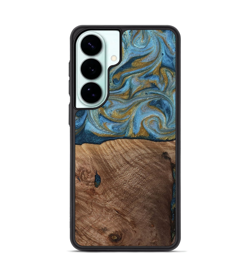 Galaxy S26 Plus Wood Phone Case - Altha (Teal & Gold, 814501)