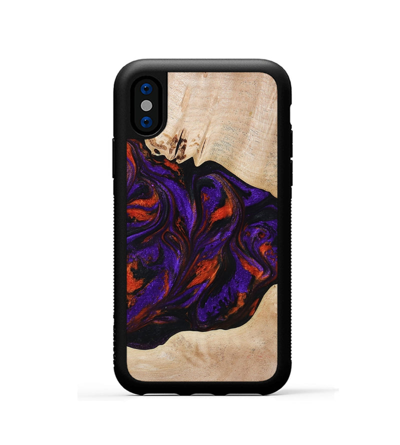 iPhone Xs Wood Phone Case - Elora (Purple, 814518)