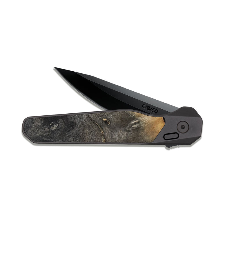 EDC Dark Slate Wood Pocket Knife - Zaylee (Green, 814523)