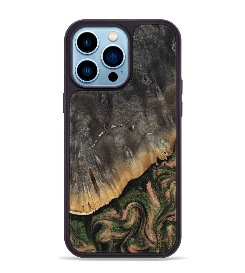 iPhone 14 Pro Max Wood Phone Case - Zaylee (Green, 814523)