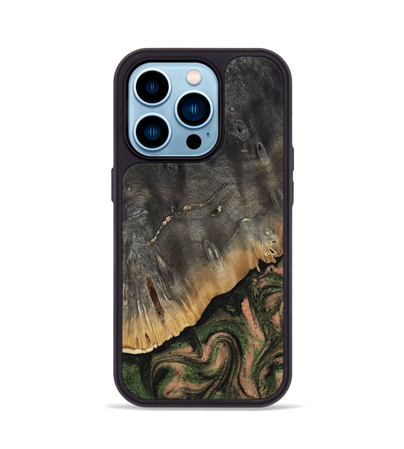 iPhone 14 Pro Wood Phone Case - Zaylee (Green, 814523)