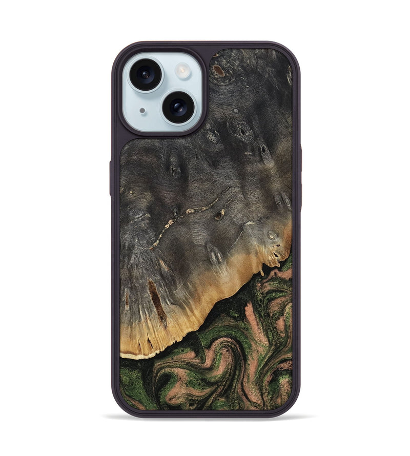 iPhone 15 Wood Phone Case - Zaylee (Green, 814523)