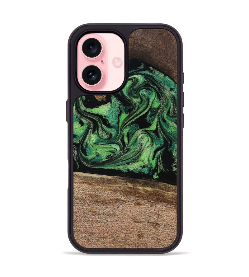 iPhone 16 Wood Phone Case - Adaline (Green, 814525)
