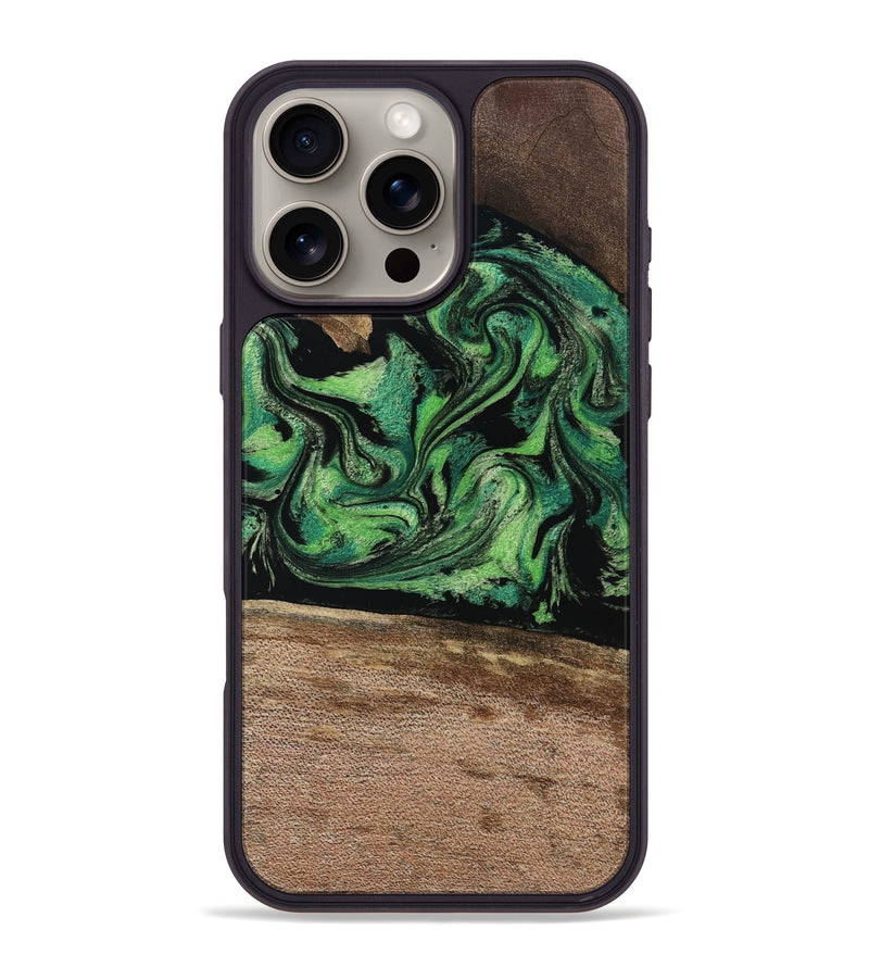 iPhone 16 Pro Max Wood Phone Case - Adaline (Green, 814525)