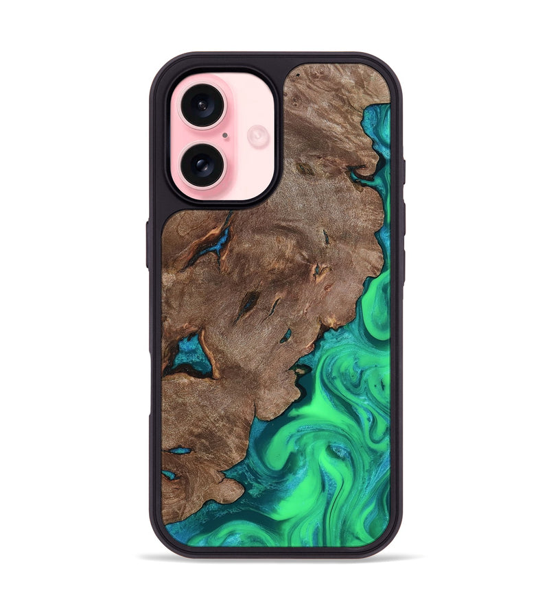 iPhone 16 Wood Phone Case - Shasta (Green, 814526)
