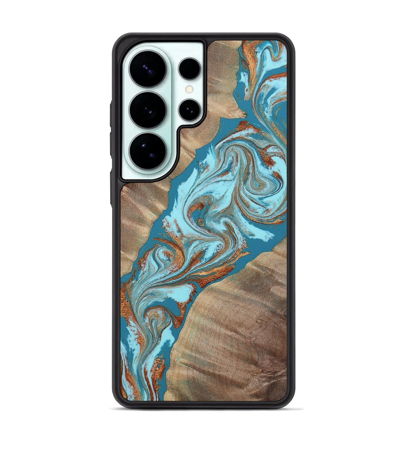 Galaxy S26 Ultra Wood Phone Case - Legend (Teal & Gold, 814536)