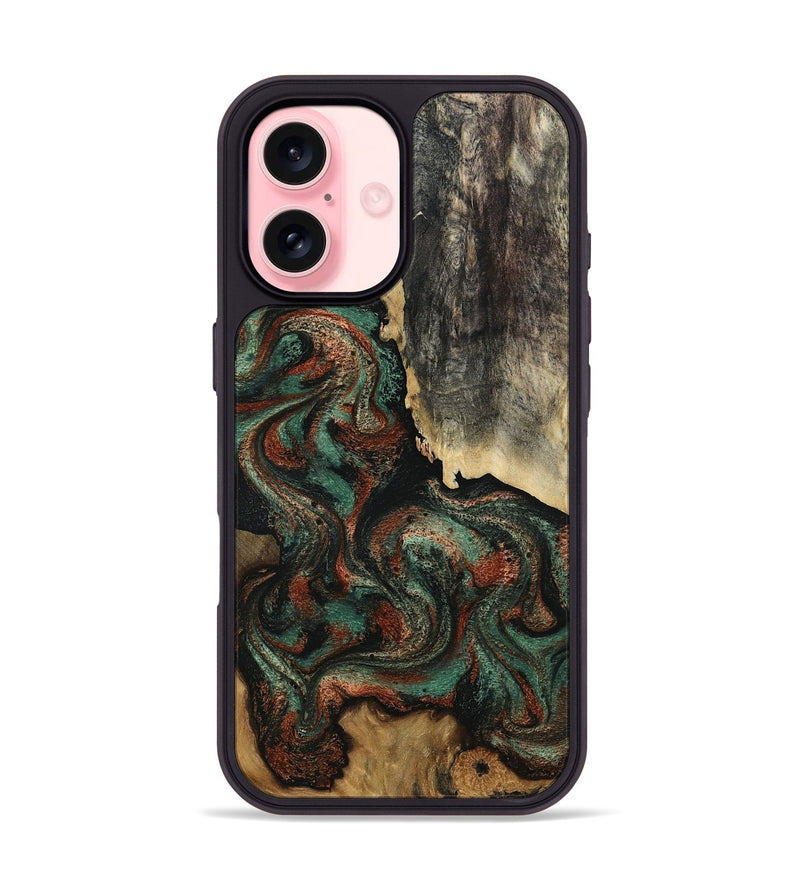 iPhone 16 Wood Phone Case - Cleo (Green, 814554)