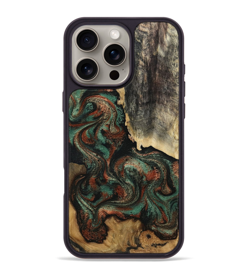 iPhone 16 Pro Max Wood Phone Case - Cleo (Green, 814554)