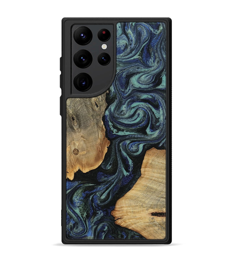 Galaxy S22 Ultra Wood Phone Case - Christy (Blue, 814557)