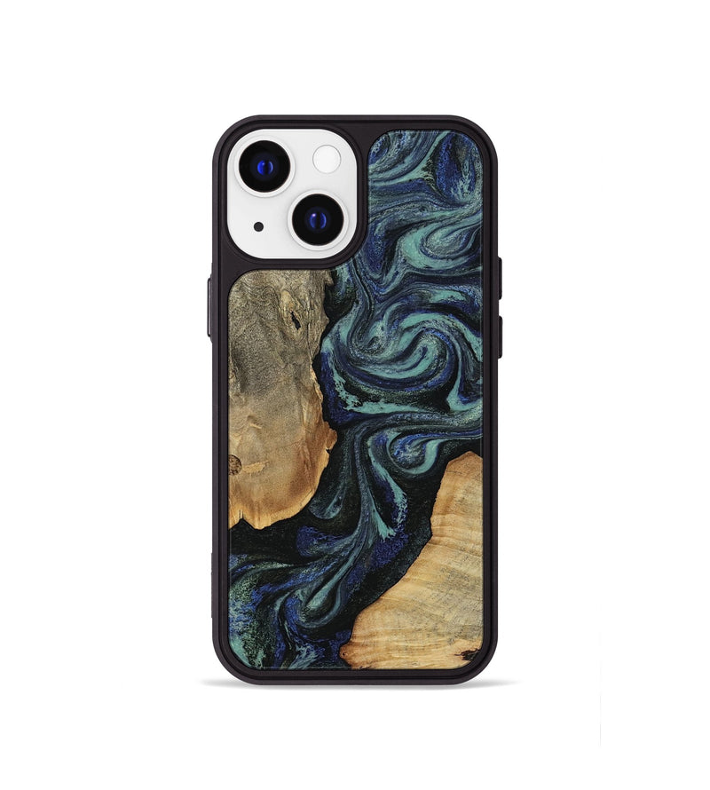 iPhone 13 mini Wood Phone Case - Christy (Blue, 814557)